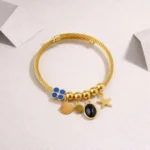 Zelda Luxe Natural Stone Charm Bracelet– 18K Gold Plated